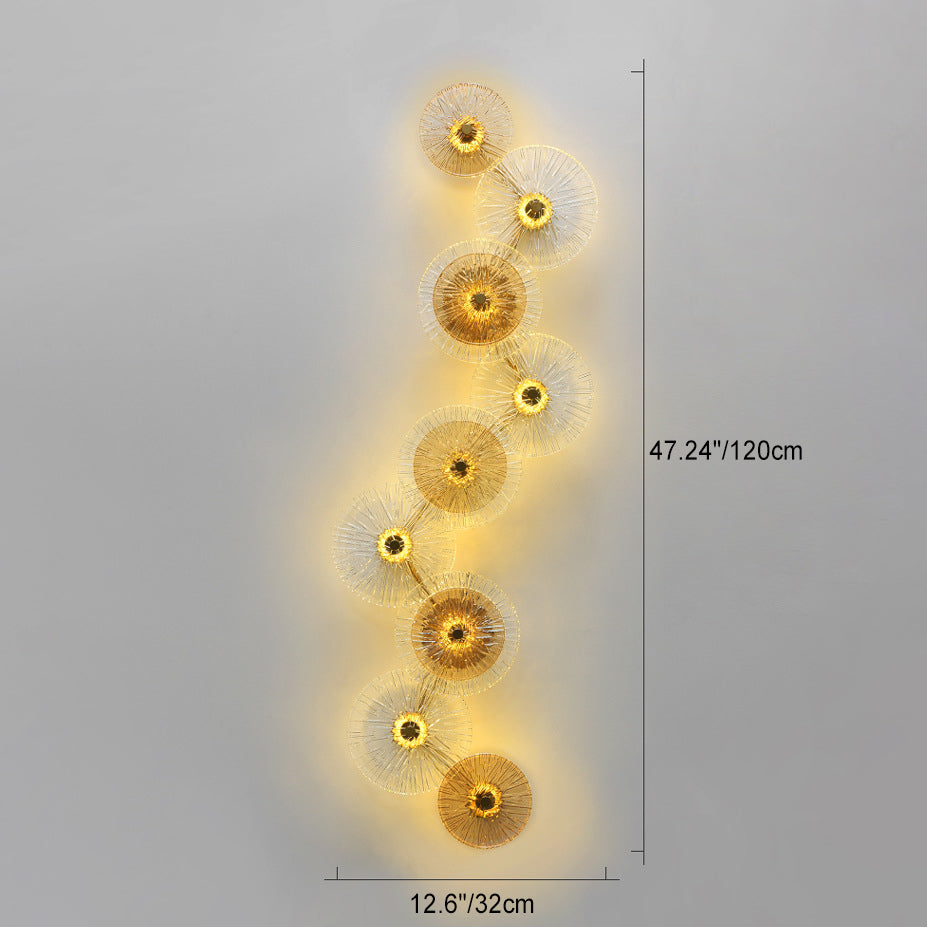 Frendorf | LotuShine Mid-Century Design LED Wandlampe | Eisen-Glas Wandleuchte | Lotusblatt Optik | Wohnzimmer-Beleuchtung