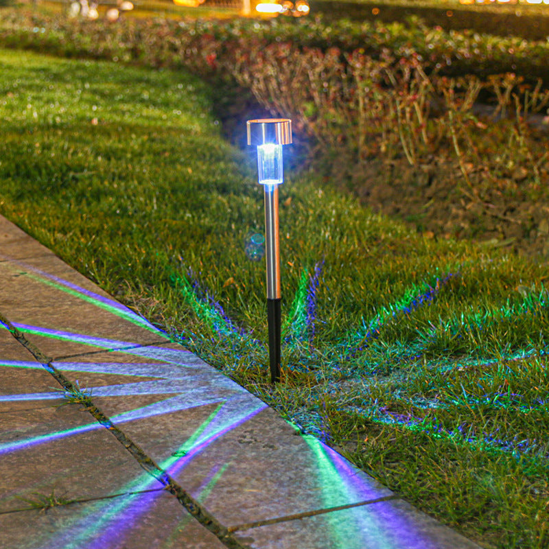 Moderne Einfachheit Solar wasserdichte Edelstahl Zylinder LED Landschaftsbeleuchtung Außenlicht für den Garten