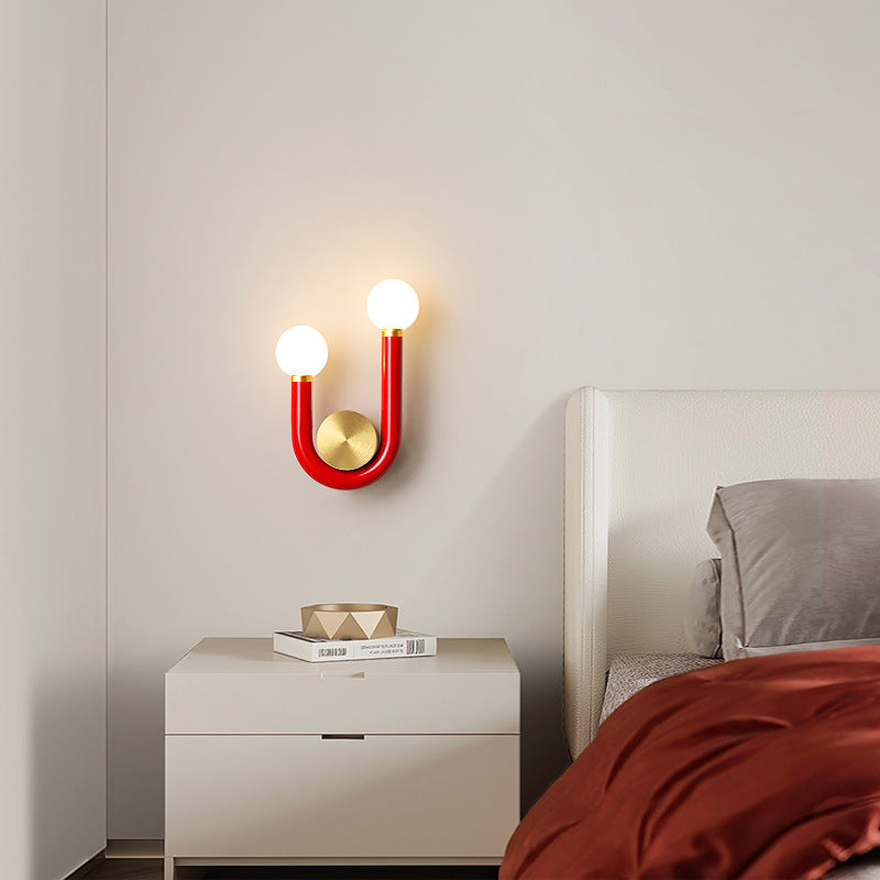 Frendorf | LuxeCurve U-Form LED Wandleuchte | Kreatives Design | Warmes Licht | Schlafzimmer Deko Lampe