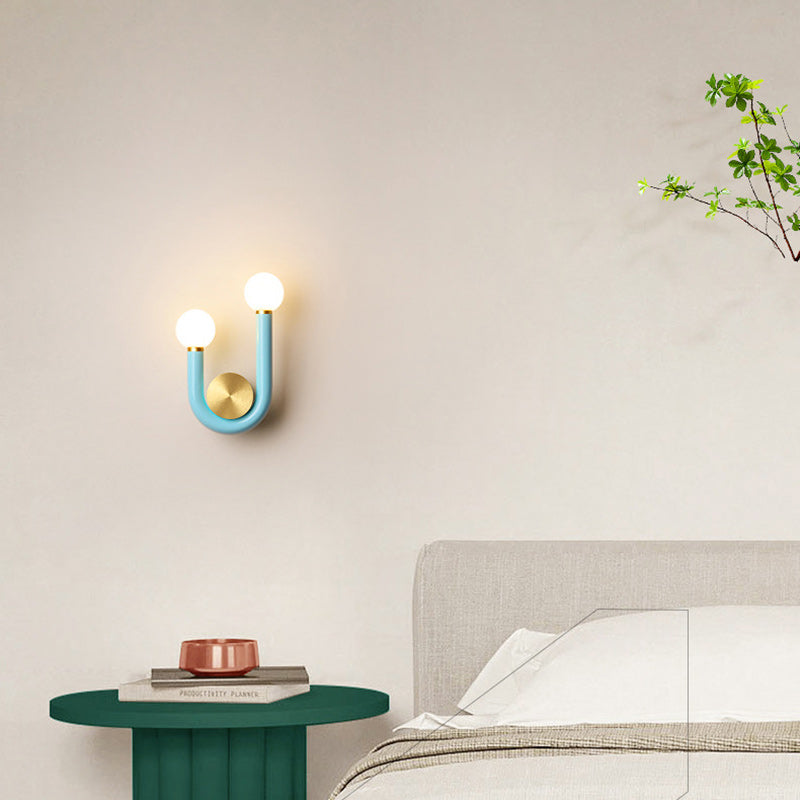 Frendorf | LuxeCurve U-Form LED Wandleuchte | Kreatives Design | Warmes Licht | Schlafzimmer Deko Lampe