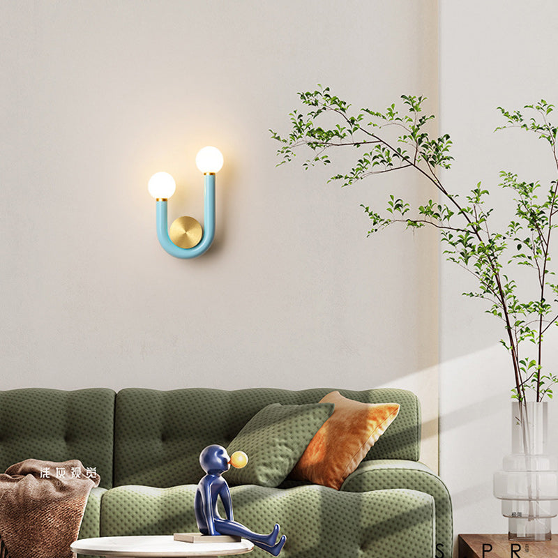 Frendorf | LuxeCurve U-Form LED Wandleuchte | Kreatives Design | Warmes Licht | Schlafzimmer Deko Lampe