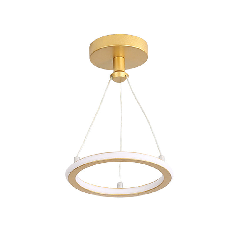 Zeitgenössische Nordische Runde Metall Silica LED Semi-Flush Mount Deckenleuchte für Flur
