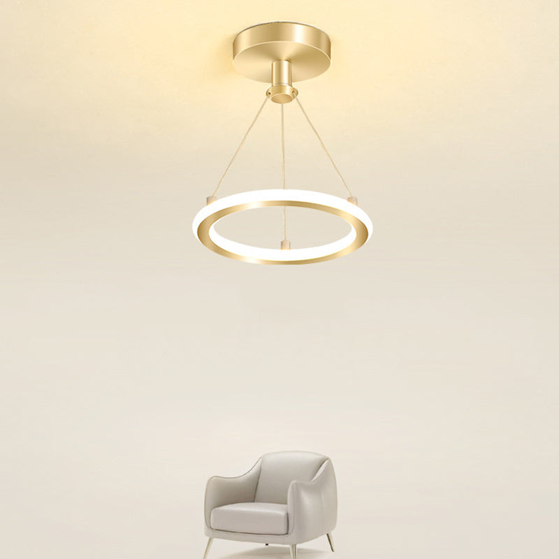 Zeitgenössische Nordische Runde Metall Silica LED Semi-Flush Mount Deckenleuchte für Flur