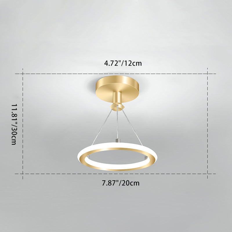 Zeitgenössische Nordische Runde Metall Silica LED Semi-Flush Mount Deckenleuchte für Flur
