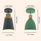 Zeitgenössische skandinavische Eisen Holz Kegel Zylinder verstellbare 1-Licht Semi-Flush Mount Deckenleuchte für Flur