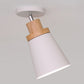 Zeitgenössische skandinavische Eisen Holz Kegel Zylinder verstellbare 1-Licht Semi-Flush Mount Deckenleuchte für Flur