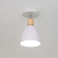 Zeitgenössische skandinavische Eisen Holz Kegel Zylinder verstellbare 1-Licht Semi-Flush Mount Deckenleuchte für Flur