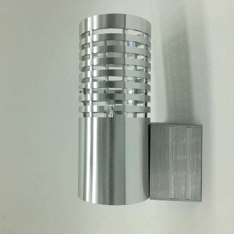 Zeitgenössische industrielle Aluminium-Zylinder hohle LED-Wandleuchte für Flur