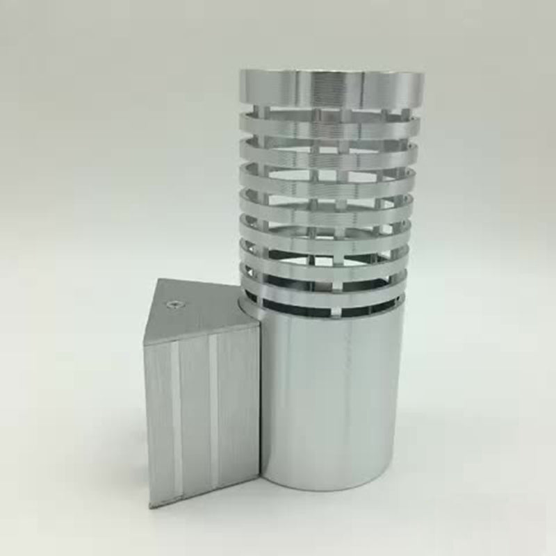 Zeitgenössische industrielle Aluminium-Zylinder hohle LED-Wandleuchte für Flur