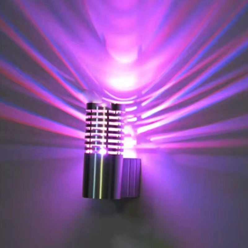Zeitgenössische industrielle Aluminium-Zylinder hohle LED-Wandleuchte für Flur