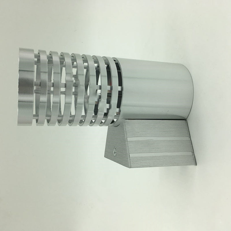 Zeitgenössische industrielle Aluminium-Zylinder hohle LED-Wandleuchte für Flur