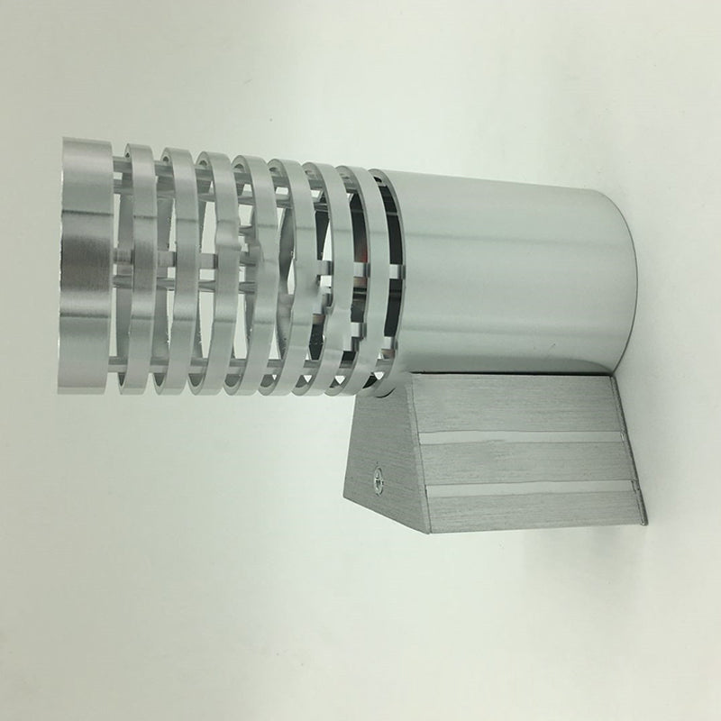 Zeitgenössische industrielle Aluminium-Zylinder hohle LED-Wandleuchte für Flur