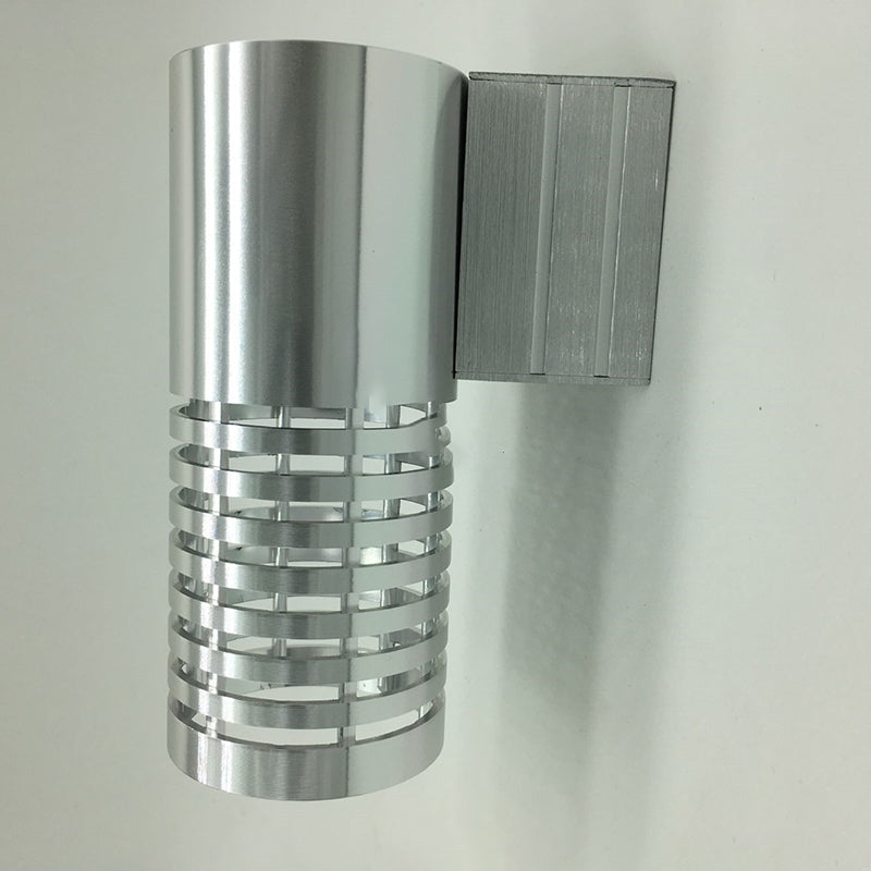 Zeitgenössische industrielle Aluminium-Zylinder hohle LED-Wandleuchte für Flur