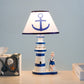 Zeitgenössische Küstenholzstoff Kinder konische Leuchtturm 1-Licht Tischlampe für das Schlafzimmer
