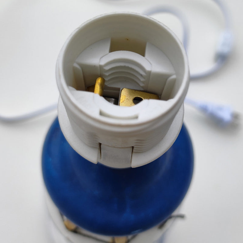 Zeitgenössische Küstenholzstoff Kinder konische Leuchtturm 1-Licht Tischlampe für das Schlafzimmer