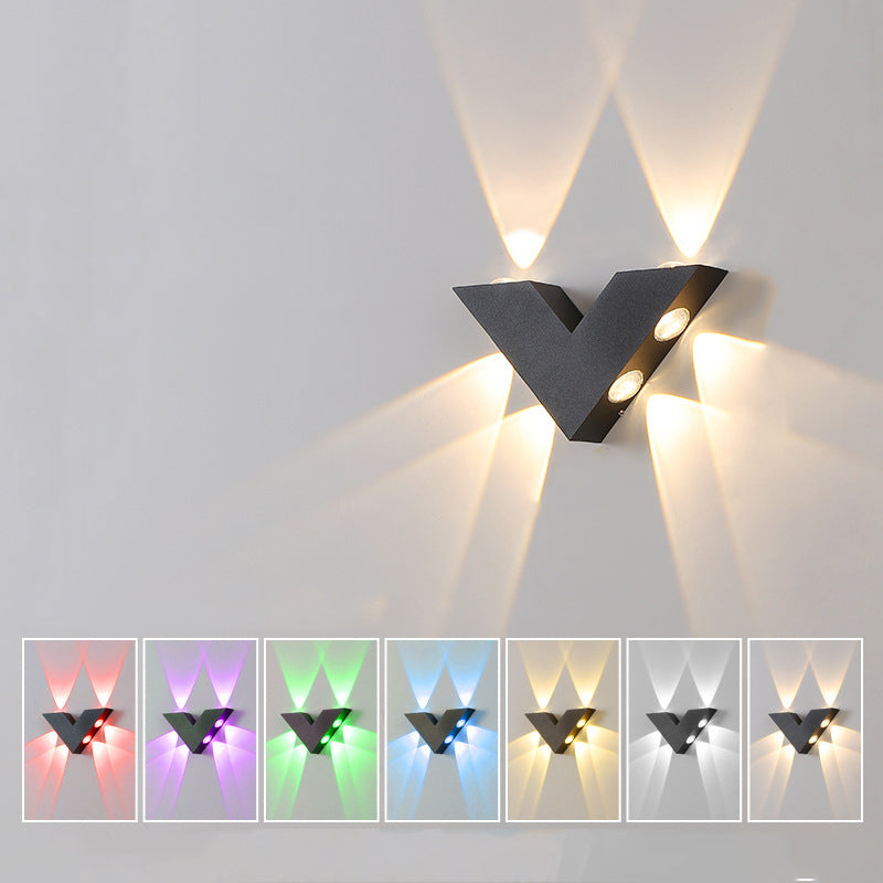 Moderne Einfachheit Wasserdichte Aluminium Buchstaben Geometrische LED Wandleuchte Für Außenpatio