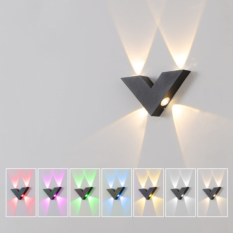 Moderne Einfachheit Wasserdichte Aluminium Buchstaben Geometrische LED Wandleuchte Für Außenpatio
