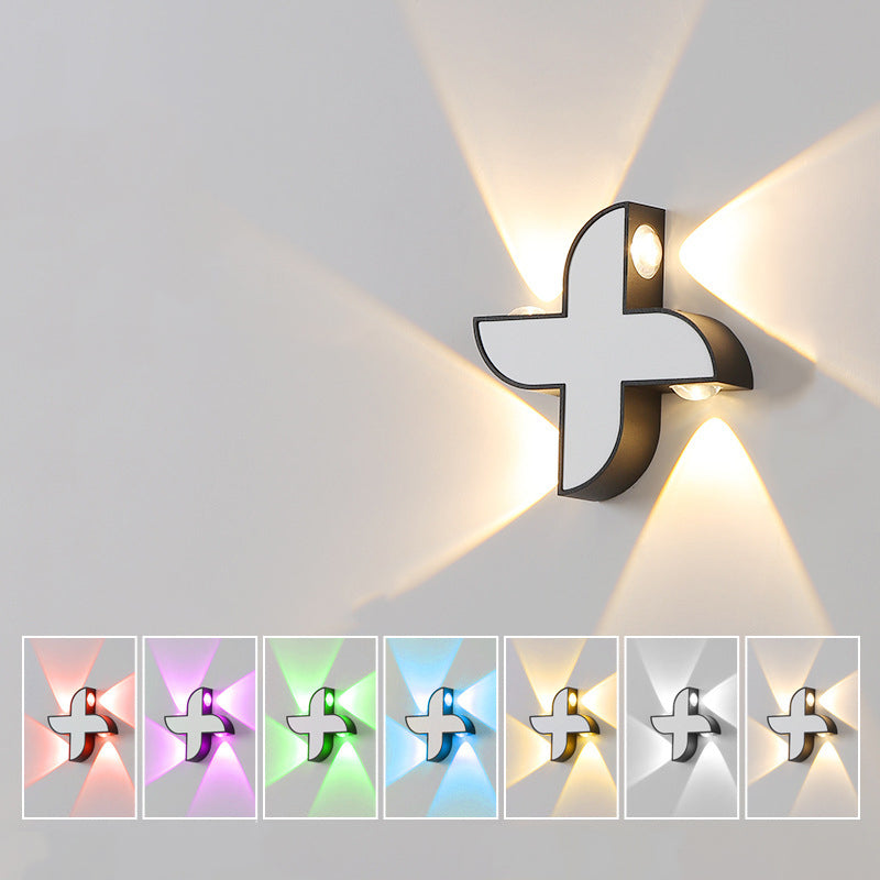 Moderne Einfachheit Wasserdichte Aluminium Buchstaben Geometrische LED Wandleuchte Für Außenpatio
