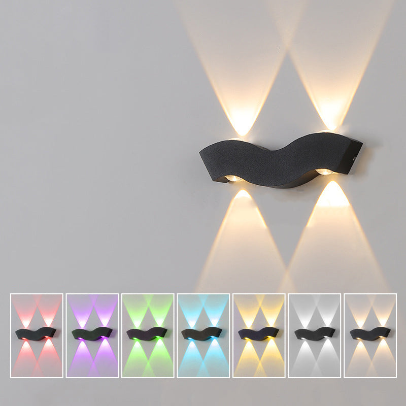 Moderne Einfachheit Wasserdichte Aluminium Buchstaben Geometrische LED Wandleuchte Für Außenpatio