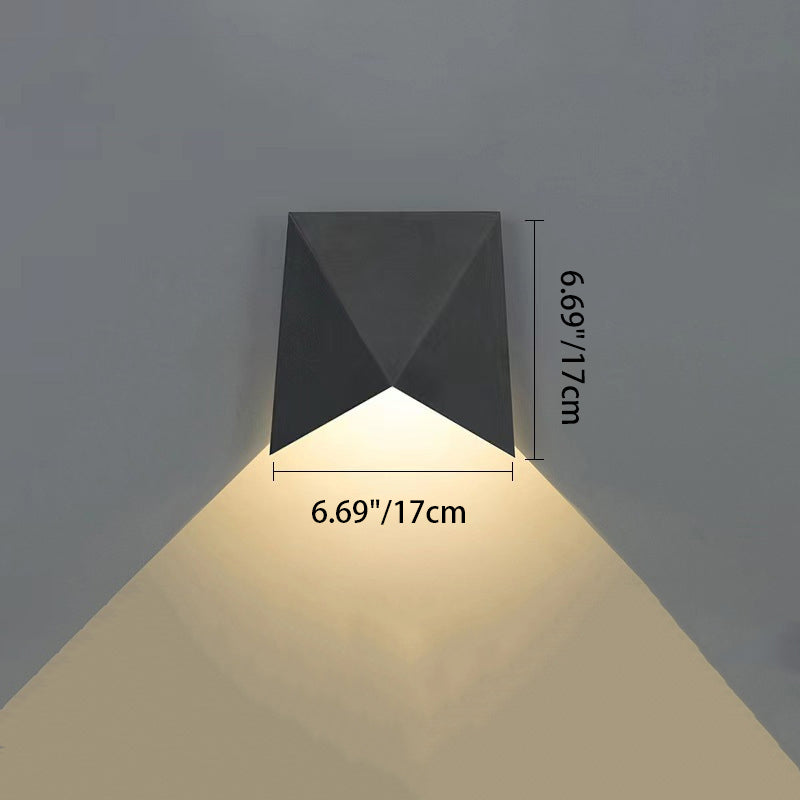 Moderne Einfachheit Wasserdichte Aluminium Buchstaben Geometrische LED Wandleuchte Für Außenpatio