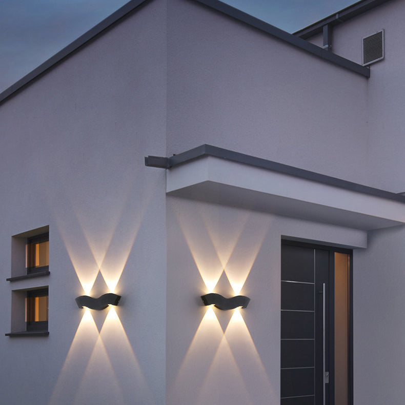 Moderne Einfachheit Wasserdichte Aluminium Buchstaben Geometrische LED Wandleuchte Für Außenpatio