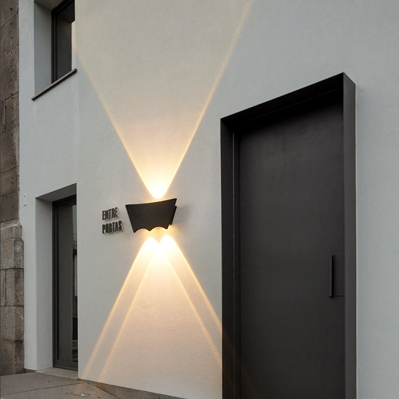 Moderne Einfachheit Wasserdichte Aluminium Buchstaben Geometrische LED Wandleuchte Für Außenpatio