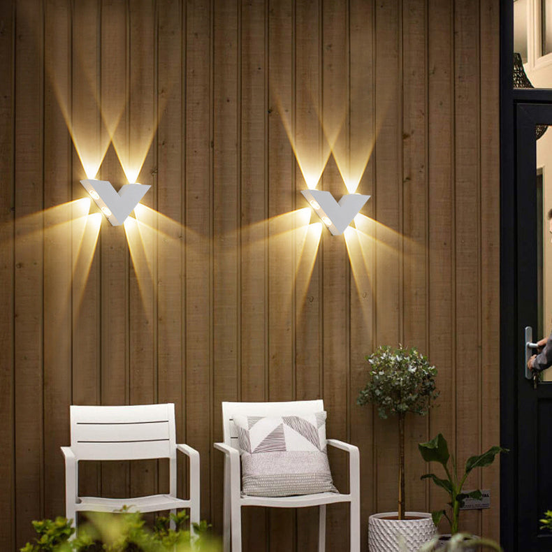 Moderne Einfachheit Wasserdichte Aluminium Buchstaben Geometrische LED Wandleuchte Für Außenpatio