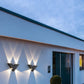 Moderne Einfachheit Wasserdichte Aluminium Buchstaben Geometrische LED Wandleuchte Für Außenpatio