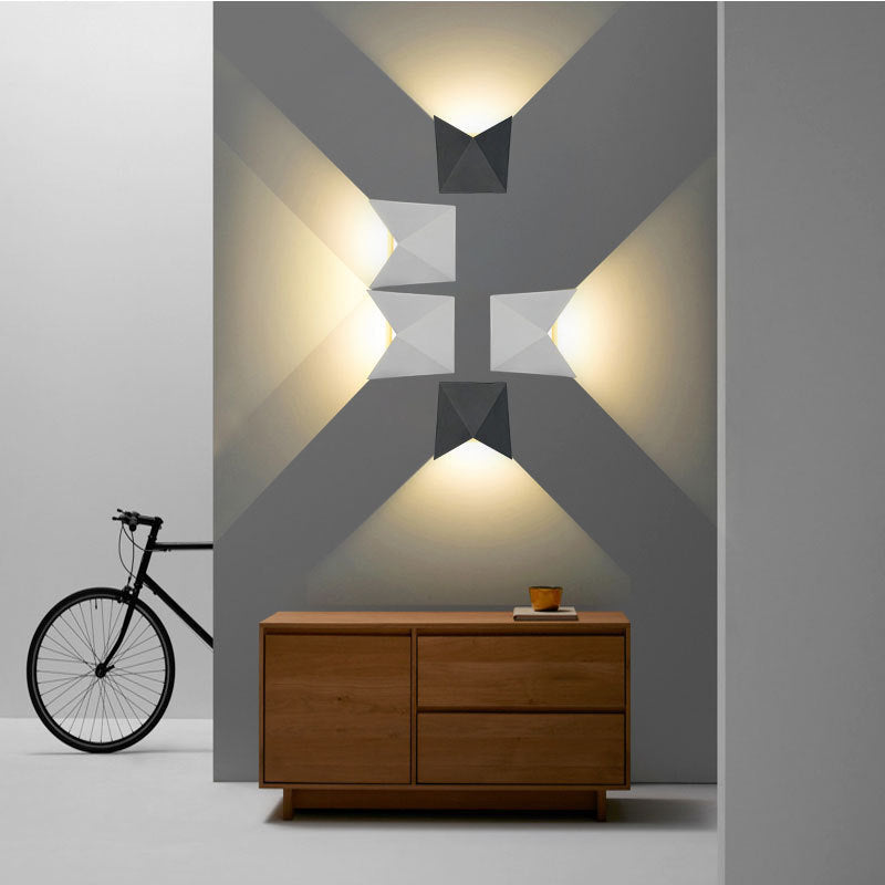 Moderne Einfachheit Wasserdichte Aluminium Buchstaben Geometrische LED Wandleuchte Für Außenpatio