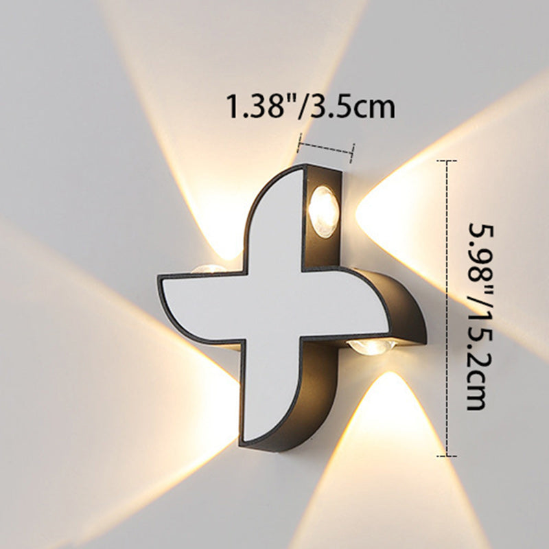 Moderne Einfachheit Wasserdichte Aluminium Buchstaben Geometrische LED Wandleuchte Für Außenpatio