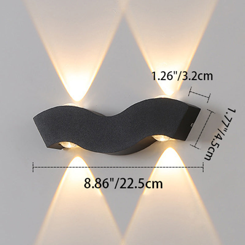 Moderne Einfachheit Wasserdichte Aluminium Buchstaben Geometrische LED Wandleuchte Für Außenpatio