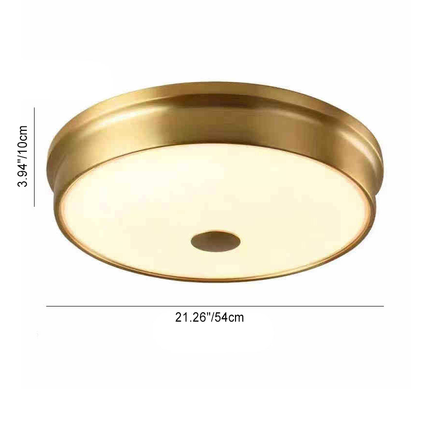 Moderne Mid-Century Eisen Glas Runde LED Deckenleuchte für Schlafzimmer