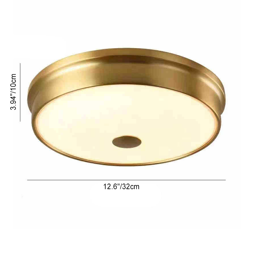Moderne Mid-Century Eisen Glas Runde LED Deckenleuchte für Schlafzimmer
