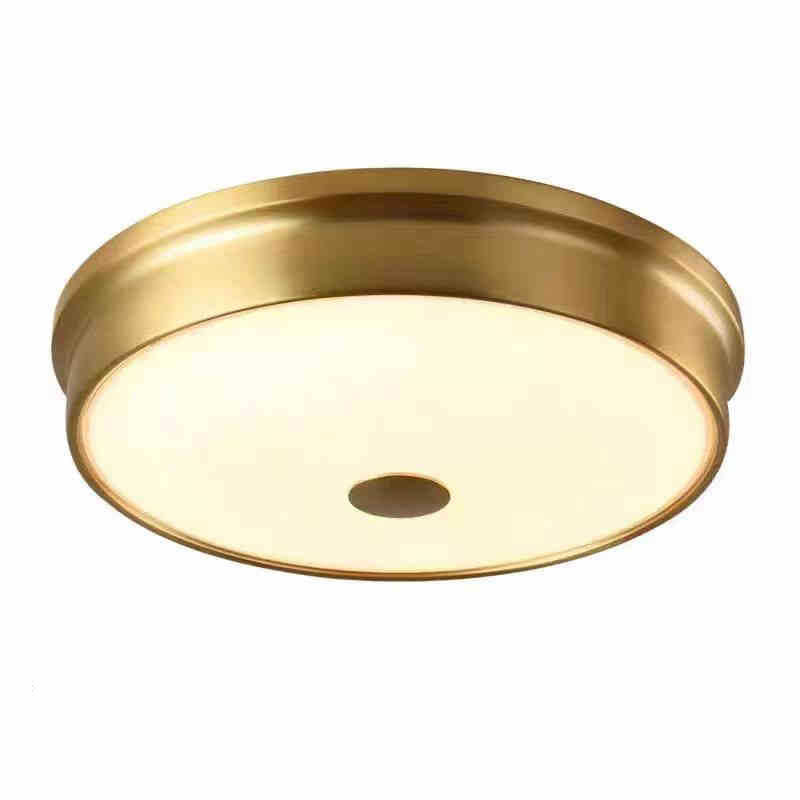 Moderne Mid-Century Eisen Glas Runde LED Deckenleuchte für Schlafzimmer