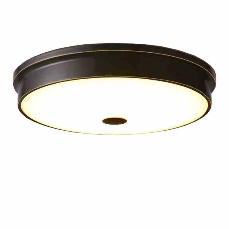 Moderne Mid-Century Eisen Glas Runde LED Deckenleuchte für Schlafzimmer