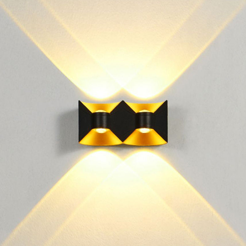 Zeitgenössische nordische wasserdichte quadratische rechteckige Aluminium-LED-Wandleuchte für den Außenbereich Patio