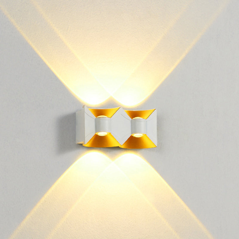 Zeitgenössische nordische wasserdichte quadratische rechteckige Aluminium-LED-Wandleuchte für den Außenbereich Patio