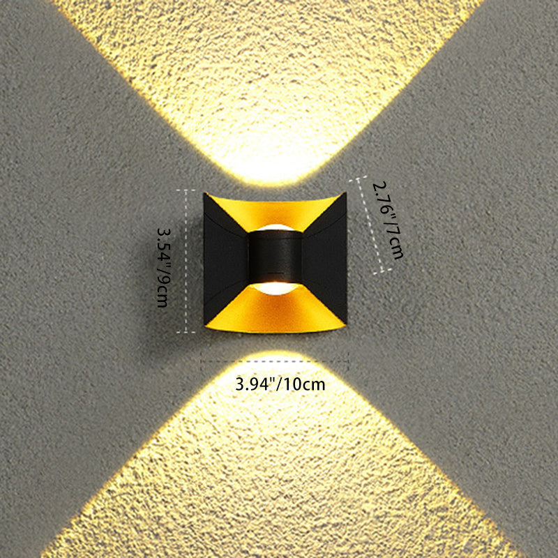 Zeitgenössische nordische wasserdichte quadratische rechteckige Aluminium-LED-Wandleuchte für den Außenbereich Patio