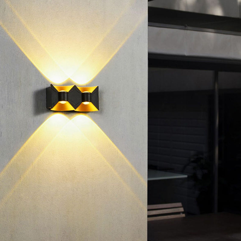 Zeitgenössische nordische wasserdichte quadratische rechteckige Aluminium-LED-Wandleuchte für den Außenbereich Patio