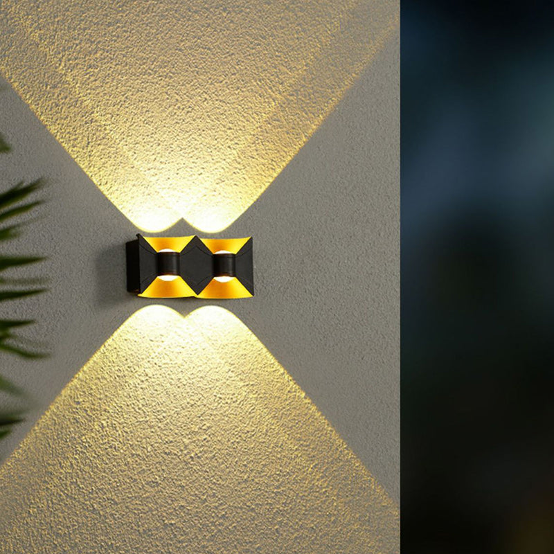 Zeitgenössische nordische wasserdichte quadratische rechteckige Aluminium-LED-Wandleuchte für den Außenbereich Patio