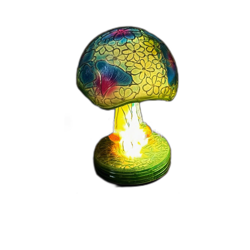Frendorf | GlowMorphic USB LED Tischlampe | Art Deco Pilzdesign | Harzstruktur | Warmes Licht für Wohnzimmer