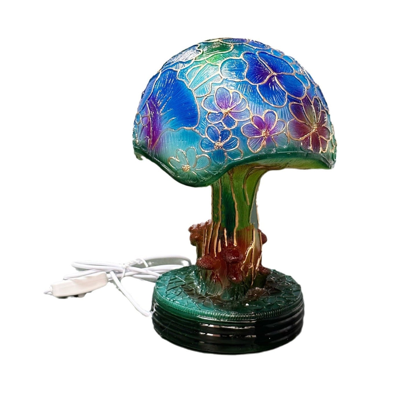 Frendorf | GlowMorphic USB LED Tischlampe | Art Deco Pilzdesign | Harzstruktur | Warmes Licht für Wohnzimmer