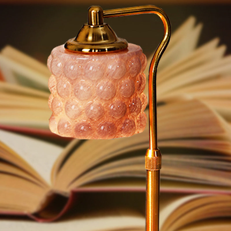 Traditionelle Französische Eisen Holz Glas Zylinder Punkt 1-Licht Schmelzwachs Tischlampe Für Nachttisch