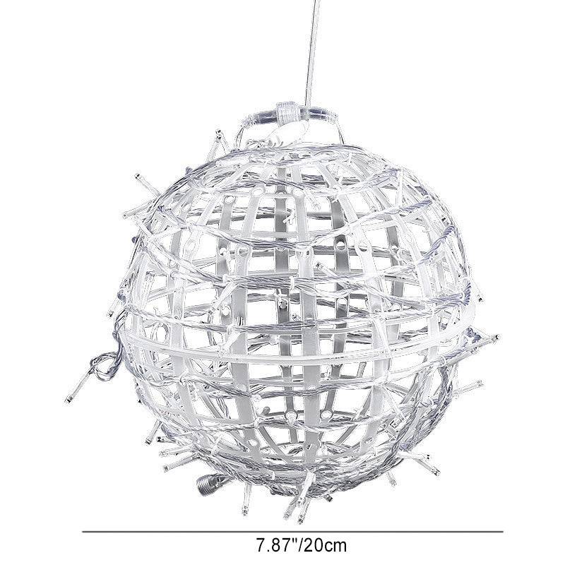Moderne Art Deco Solar Wasserfest Waben Ball Hängend PVC Plastik LED Außenlicht Landschaft Beleuchtung Für Garten