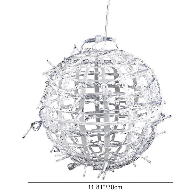 Moderne Art Deco Solar Wasserfest Waben Ball Hängend PVC Plastik LED Außenlicht Landschaft Beleuchtung Für Garten