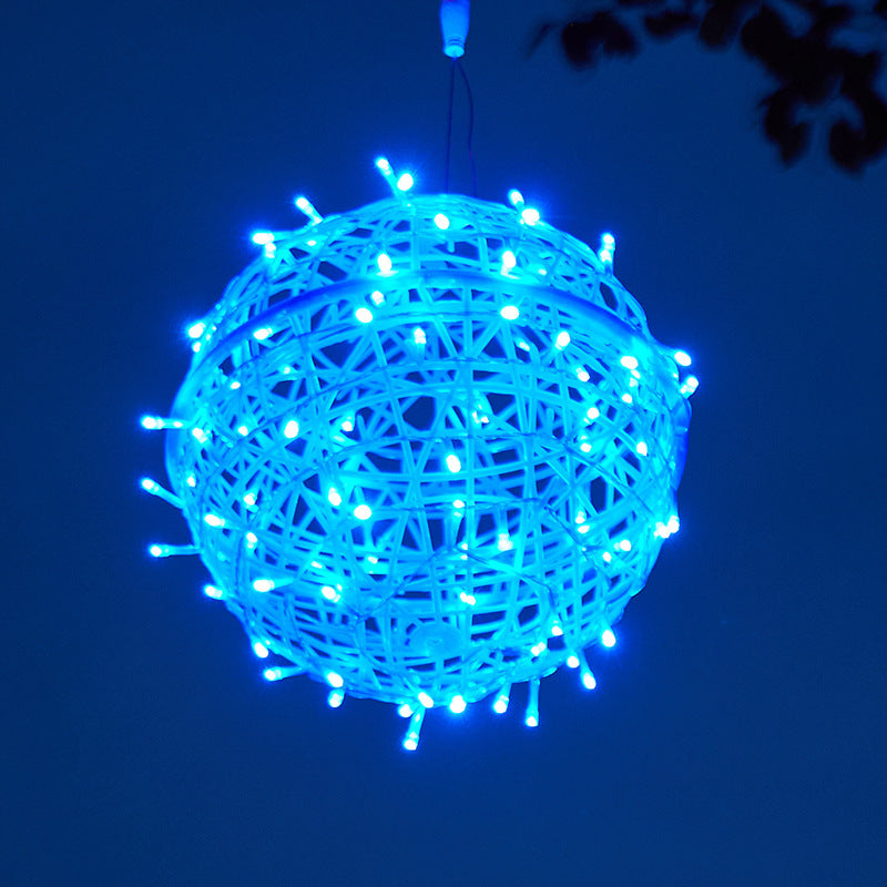 Moderne Art Deco Solar Wasserfest Waben Ball Hängend PVC Plastik LED Außenlicht Landschaft Beleuchtung Für Garten