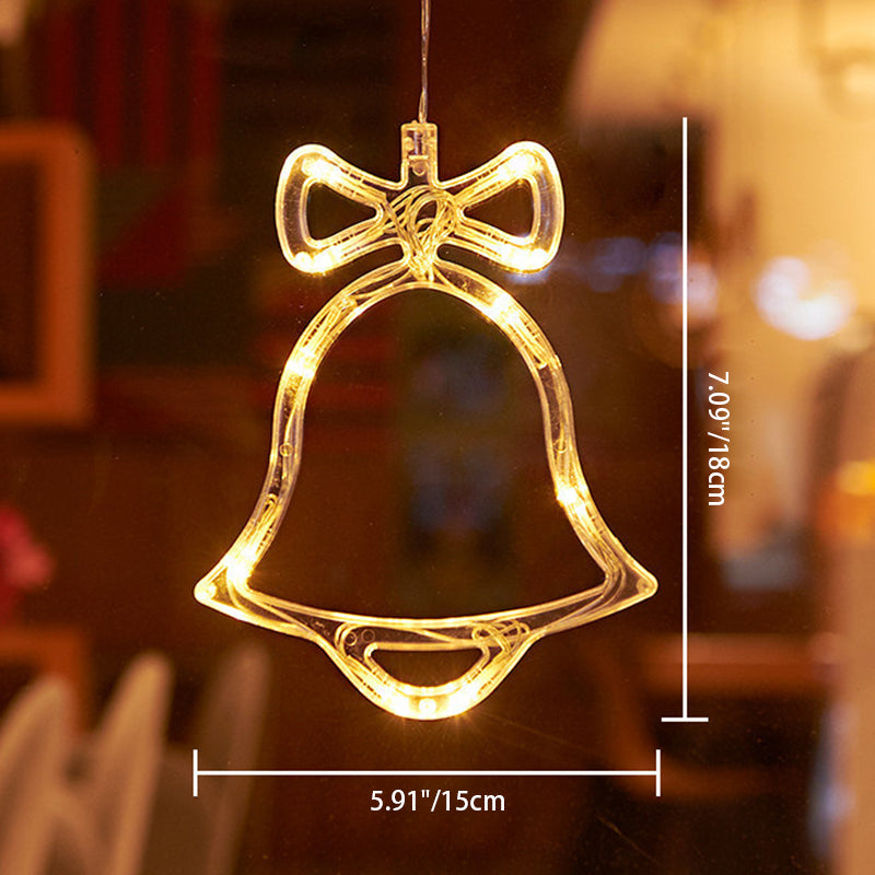Moderne Art Deco Batterie PVC Weihnachtsbaum Reh Glocke Schneemann Dekoration LED Wand Leuchte Saugnapf Licht für Schlafzimmer