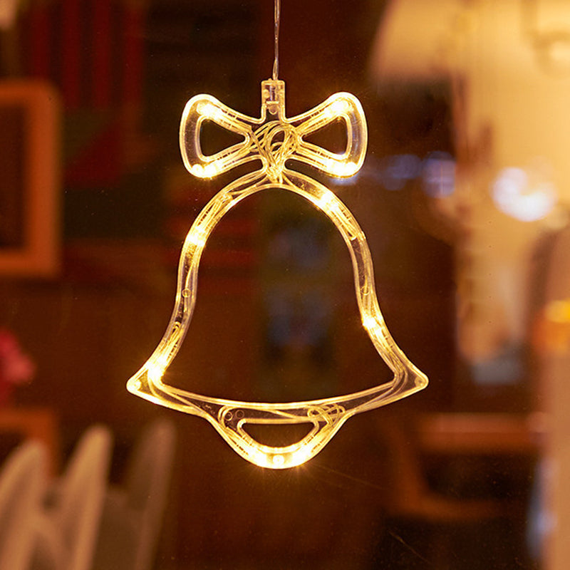 Moderne Art Deco Batterie PVC Weihnachtsbaum Reh Glocke Schneemann Dekoration LED Wand Leuchte Saugnapf Licht für Schlafzimmer
