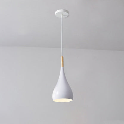 nordische Eisen Holz Aluminium Kürbis Wasser Tropfen 1-Licht Pendelleuchte für Esszimmer