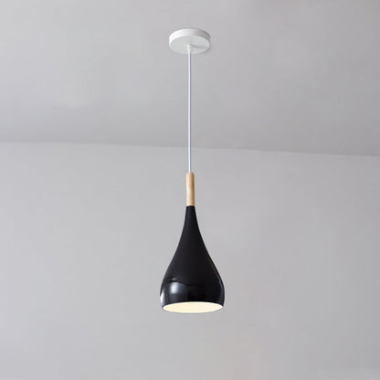 nordische Eisen Holz Aluminium Kürbis Wasser Tropfen 1-Licht Pendelleuchte für Esszimmer